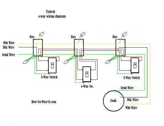 Wiring A 4 Way Switch, Wiring Diagrams For 4 Way Switching Of Lights